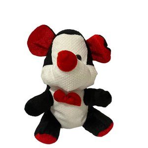 PULI International Black White Red Bow Tie Nose Mouse Plush 8.5" Stuffed Toy